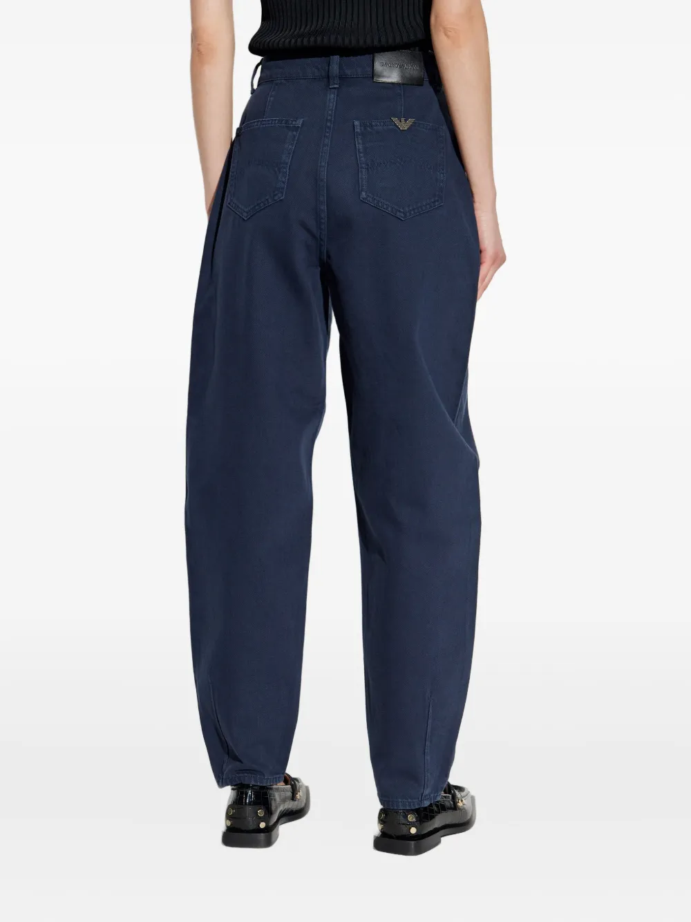Emporio Armani logo-plaque jeans Blauw