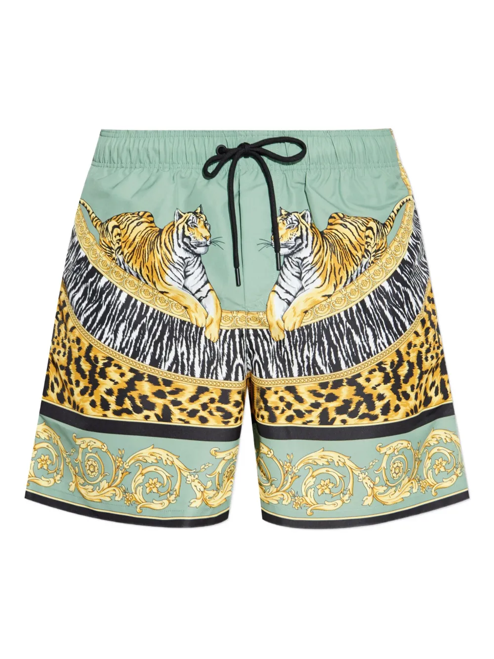 Versace Shorts met tijgerprint Groen