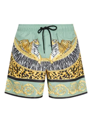 VERSACE スイムショーツ 水着 メンズ バロック柄 イタリア製 関税込☆VIP価格【VERSACE】ドローストリング スイムショーツ