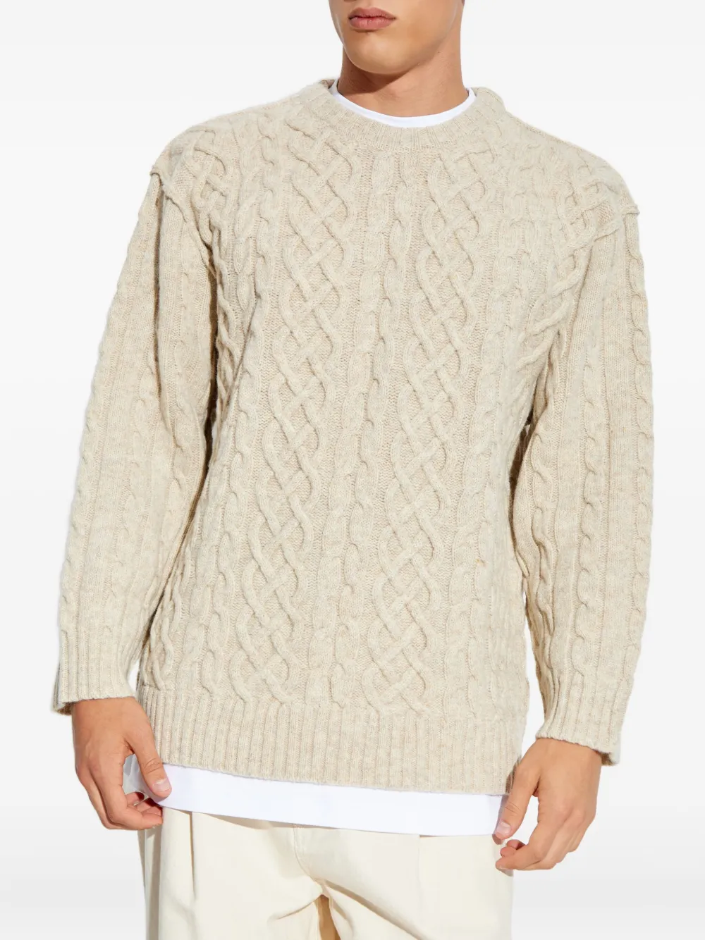 Moschino Kabelgebreide trui Beige