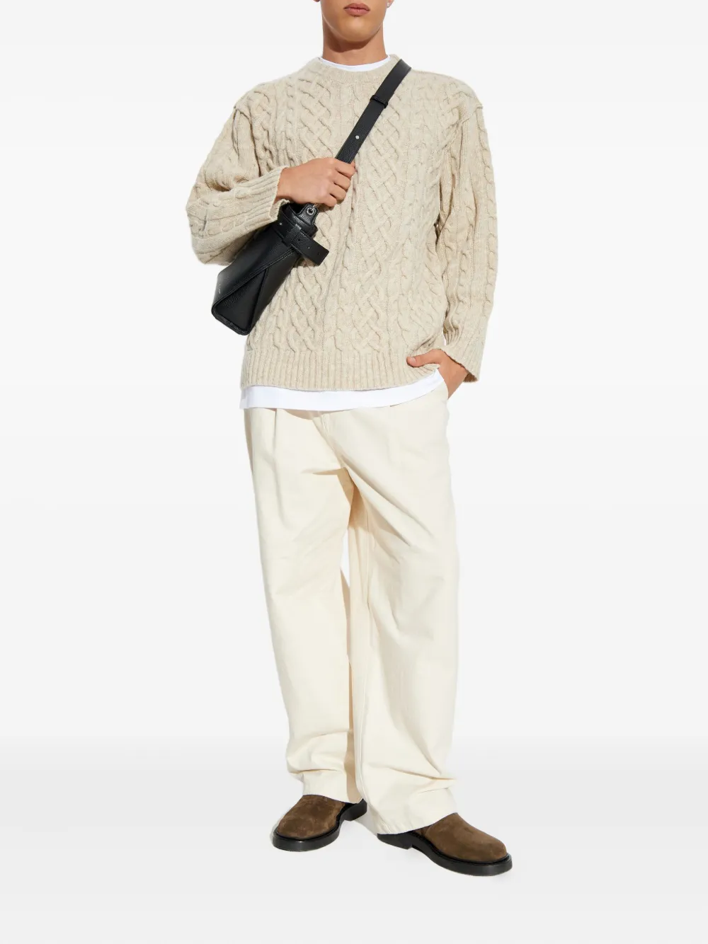 Moschino Kabelgebreide trui Beige