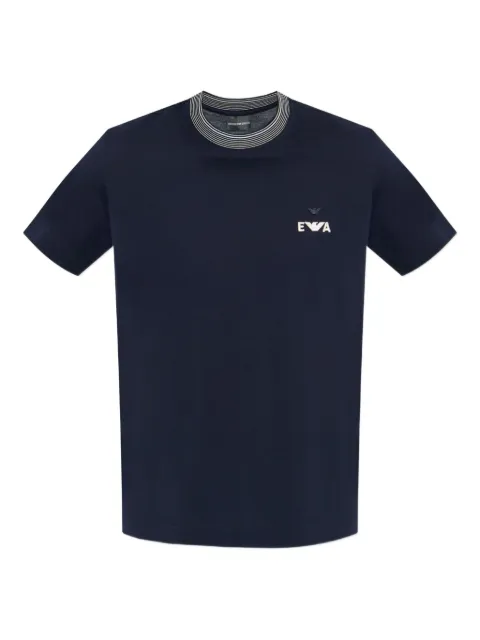 Emporio Armani logo ribbed-collar T-shirt