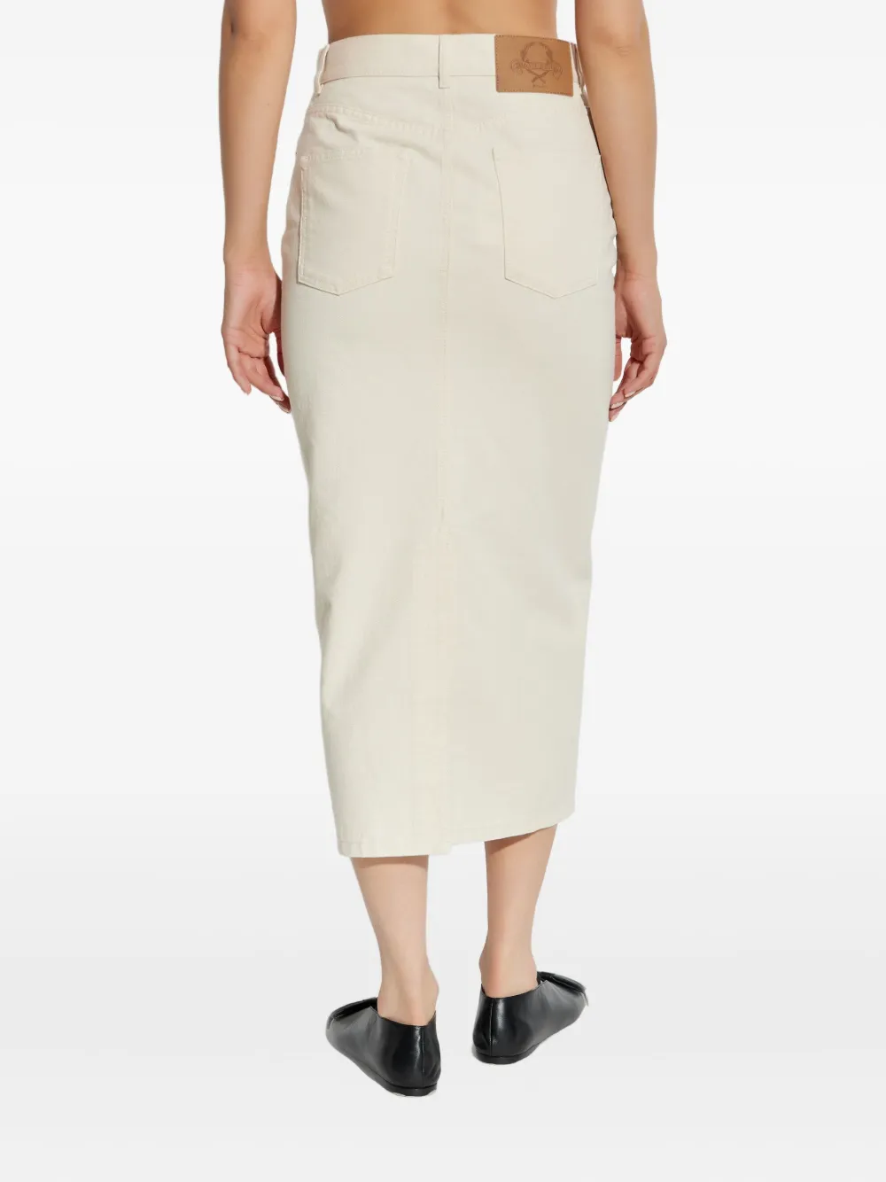 Moschino button-fastening denim skirt Beige