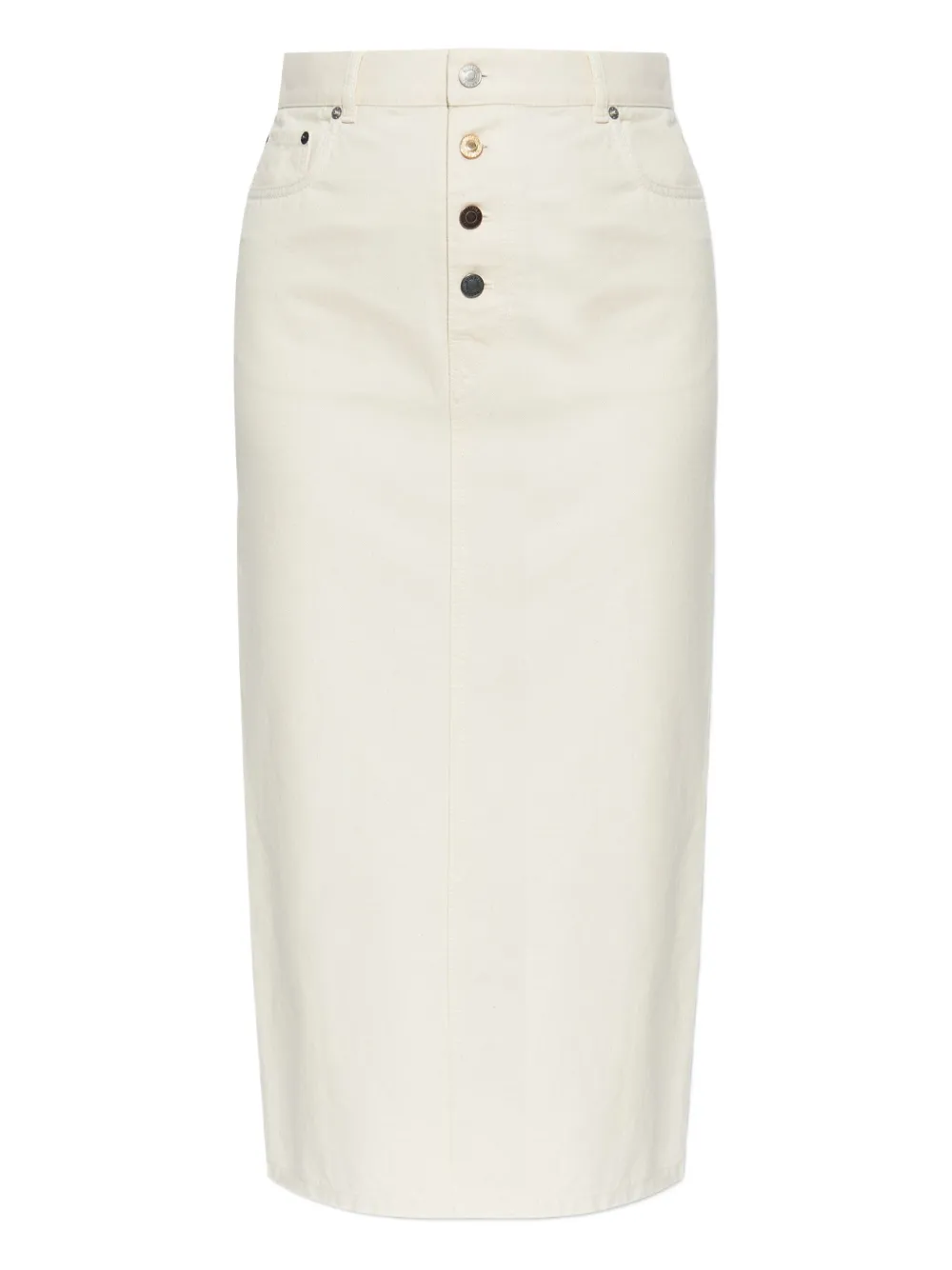 Moschino button-fastening denim skirt Beige