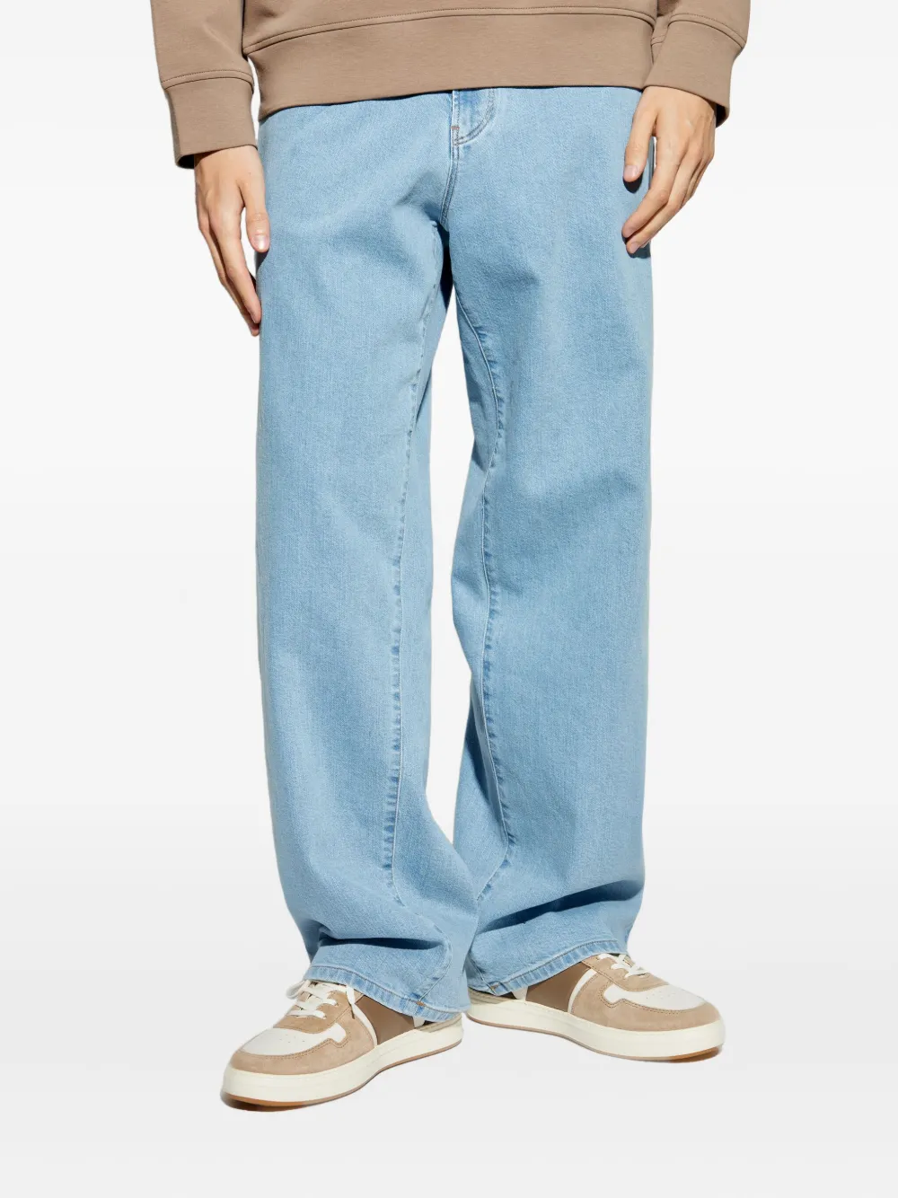 Giorgio Armani Jeans met wijde pijpen Blauw