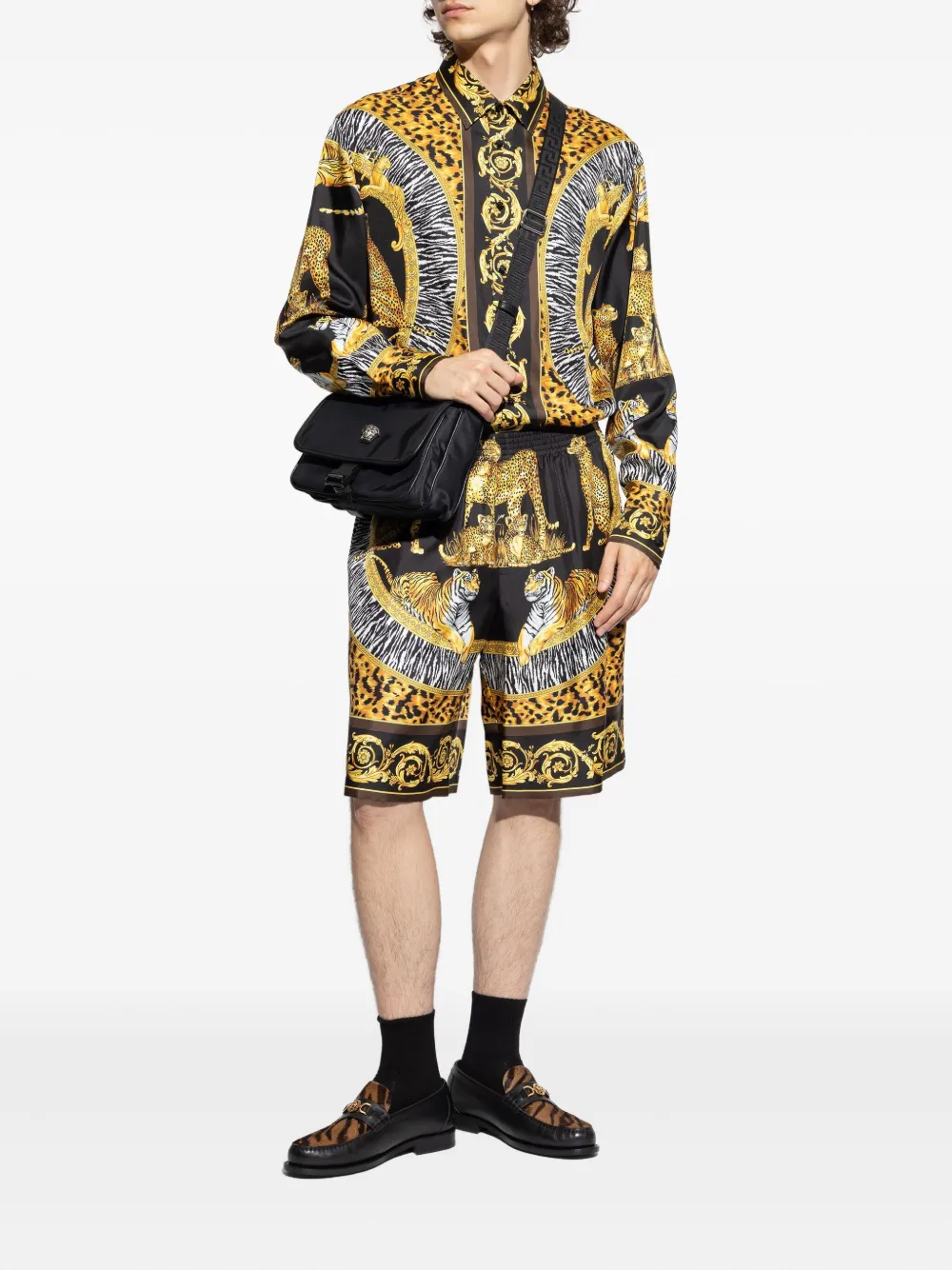 Versace tiger leopard baroque-print shirt | Image 2