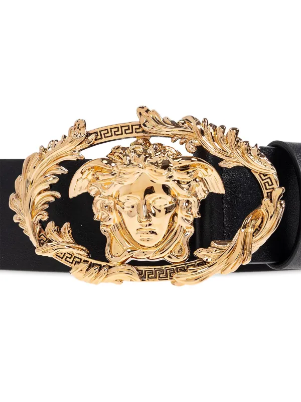 レア美品　Versace メデューサ　レザーベルト　ゴールド　ブラック　メンズ ラ メドゥーサ レザー ベルト ブラック | VERSACE JP