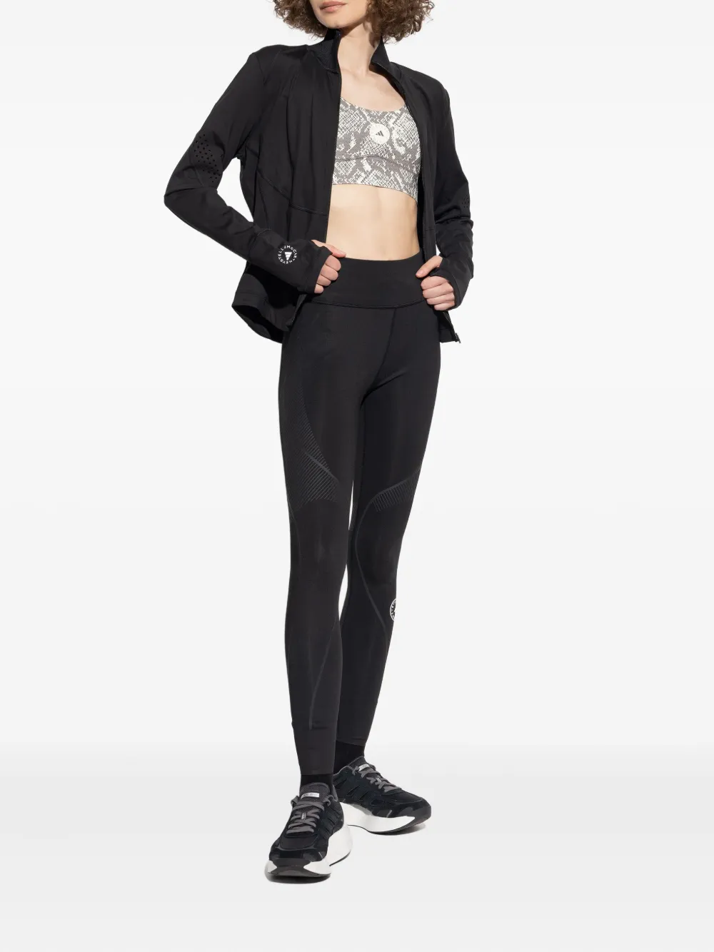 adidas by Stella McCartney racer-back snake-print sports bra Grijs