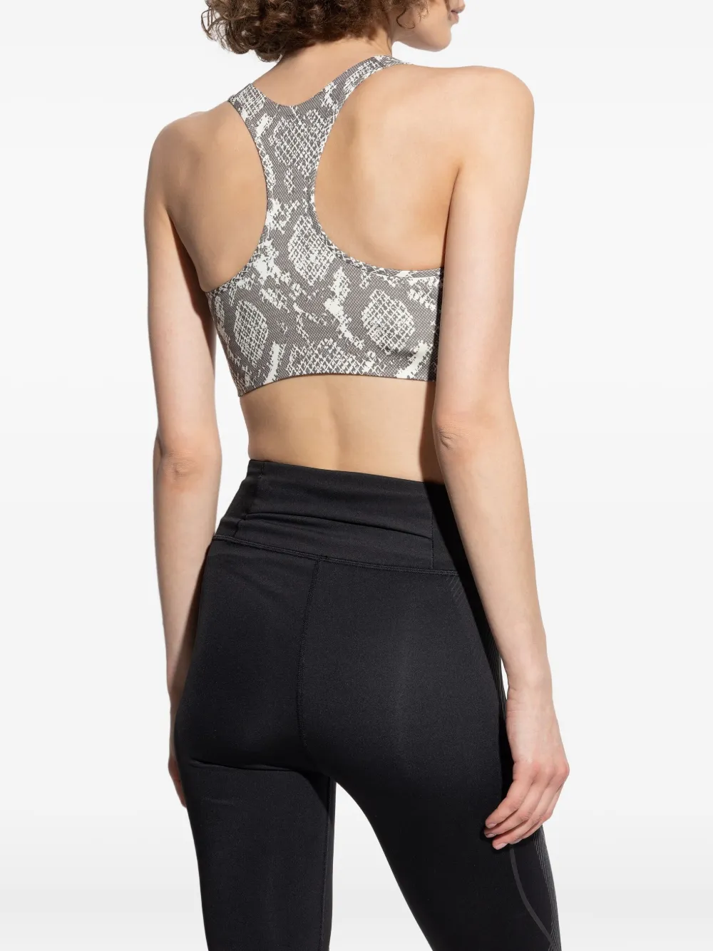 adidas by Stella McCartney racer-back snake-print sports bra Grijs