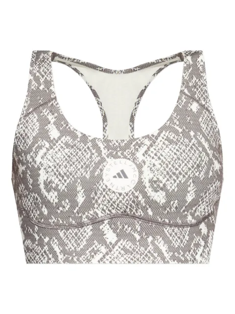 adidas by Stella McCartney racer-back snake-print sports bra