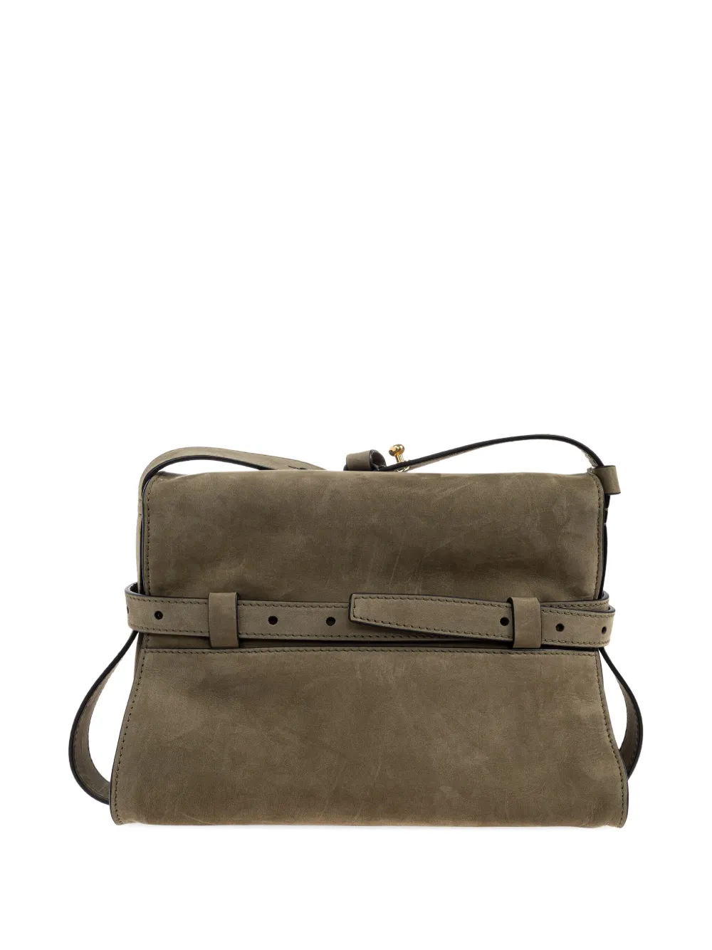 Moschino medium Tie Me suede crossbody bag Groen