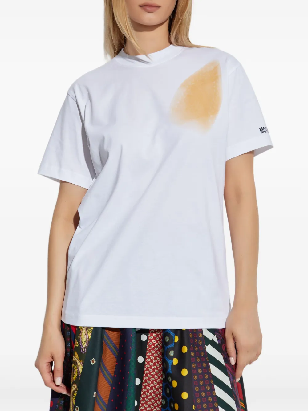 Moschino stain-effect cotton T-shirt Wit