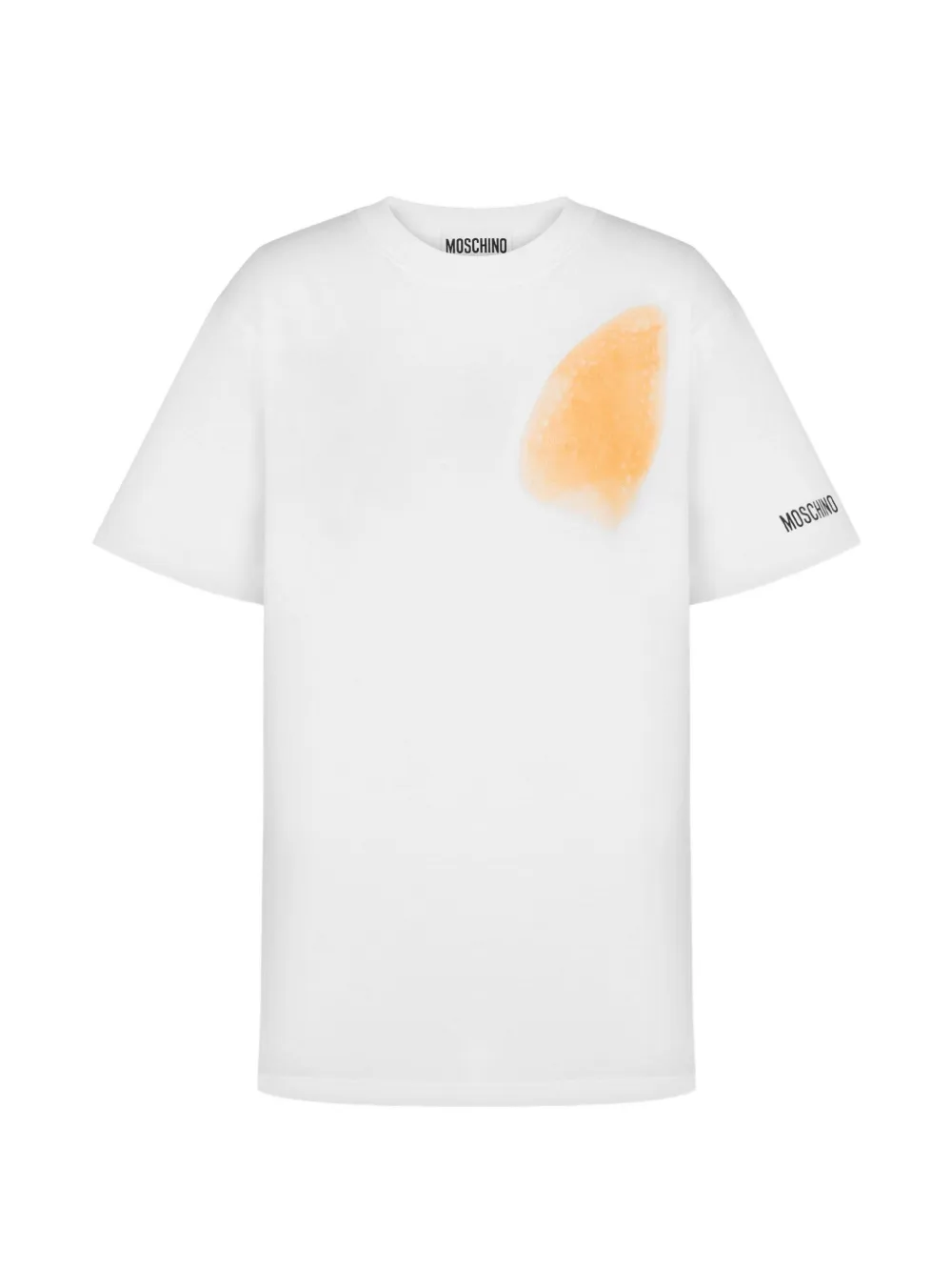 Moschino Katoenen T-shirt met vlek-effect Wit