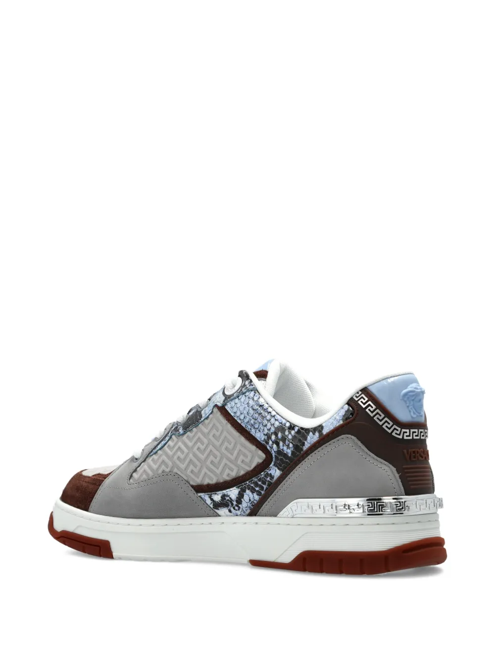 Versace Greca snakeskin-effect sneakers Grey