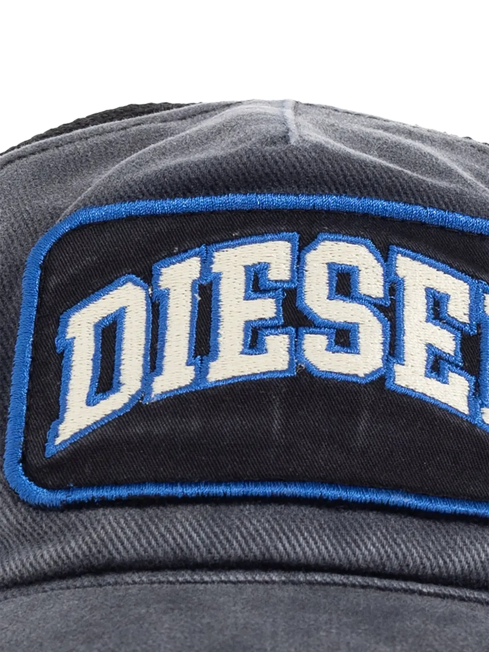 Diesel Pet met logopatch en mesh rug Blauw