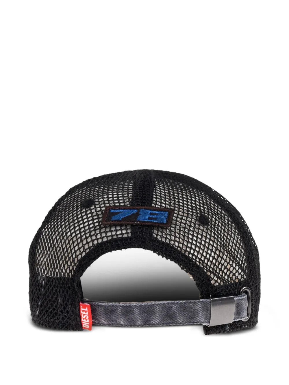 Diesel Pet met logopatch en mesh rug Blauw