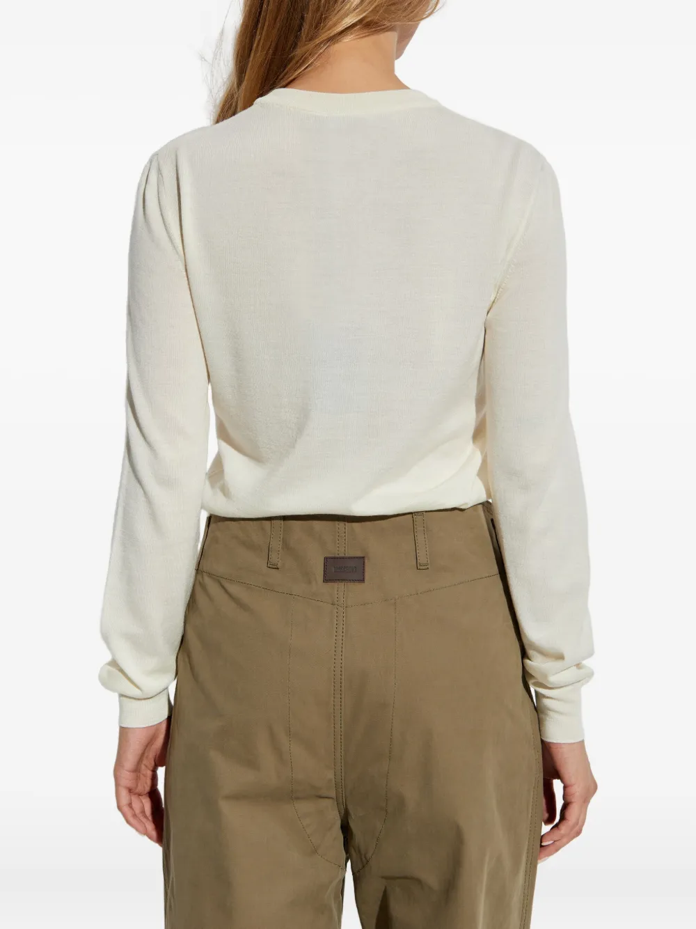 Moschino logo-detail wool sweater Beige