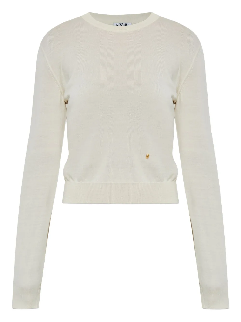 Moschino logo-detail wool sweater Beige