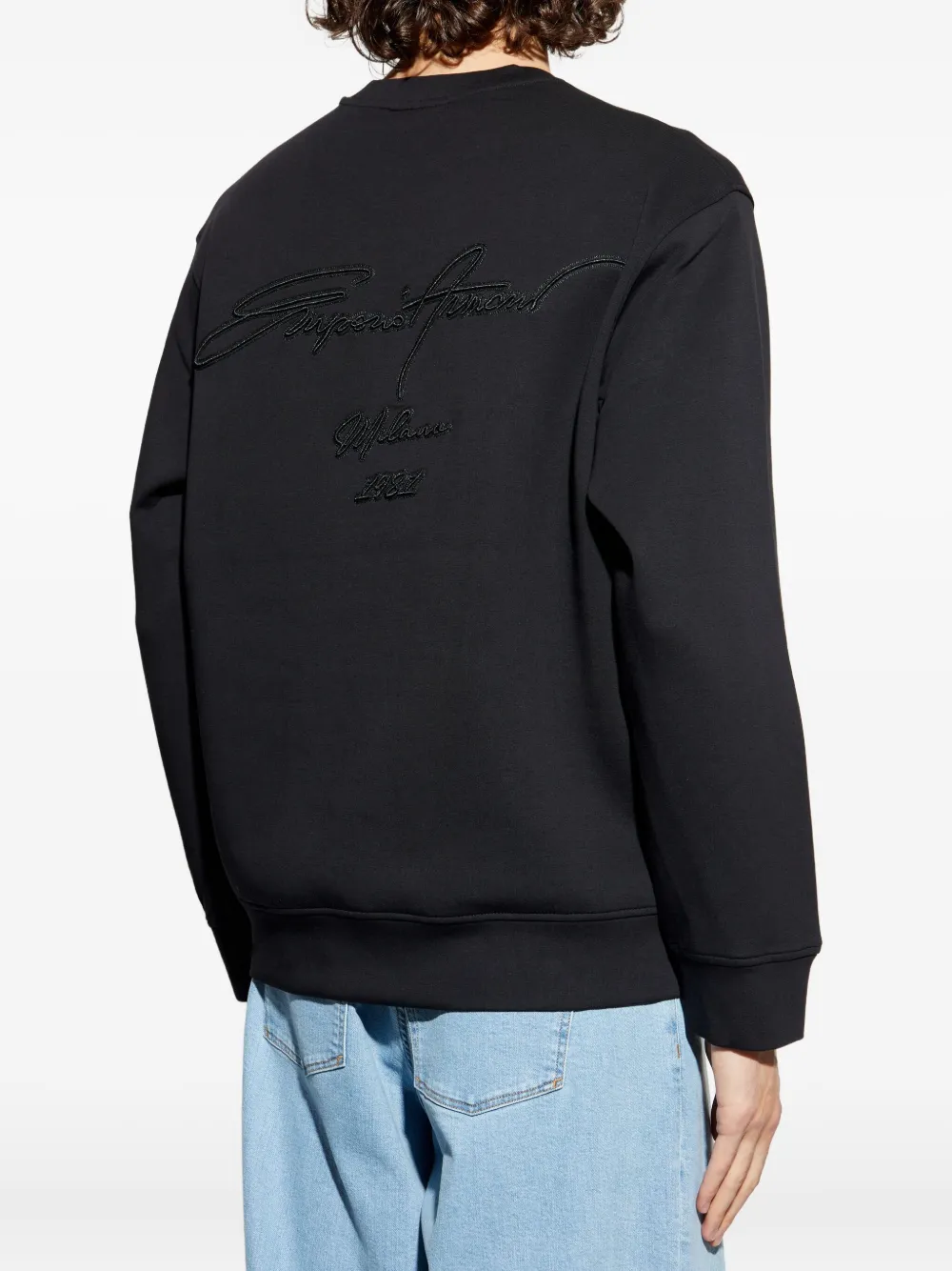 Emporio Armani Sweater met geborduurd logo Zwart