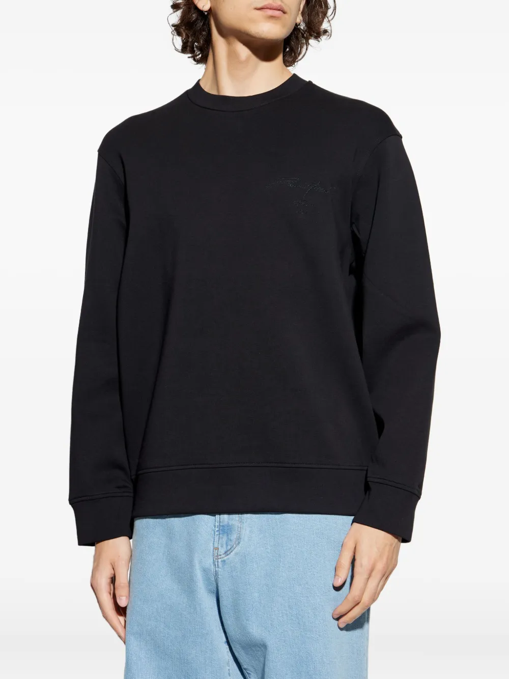 Emporio Armani Sweater met geborduurd logo Zwart