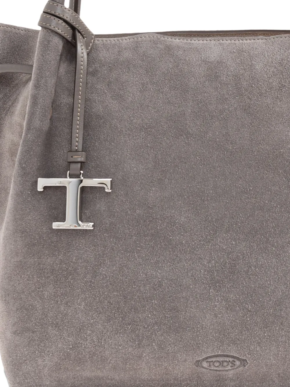 Tod's drawstring suede tote bag Grijs