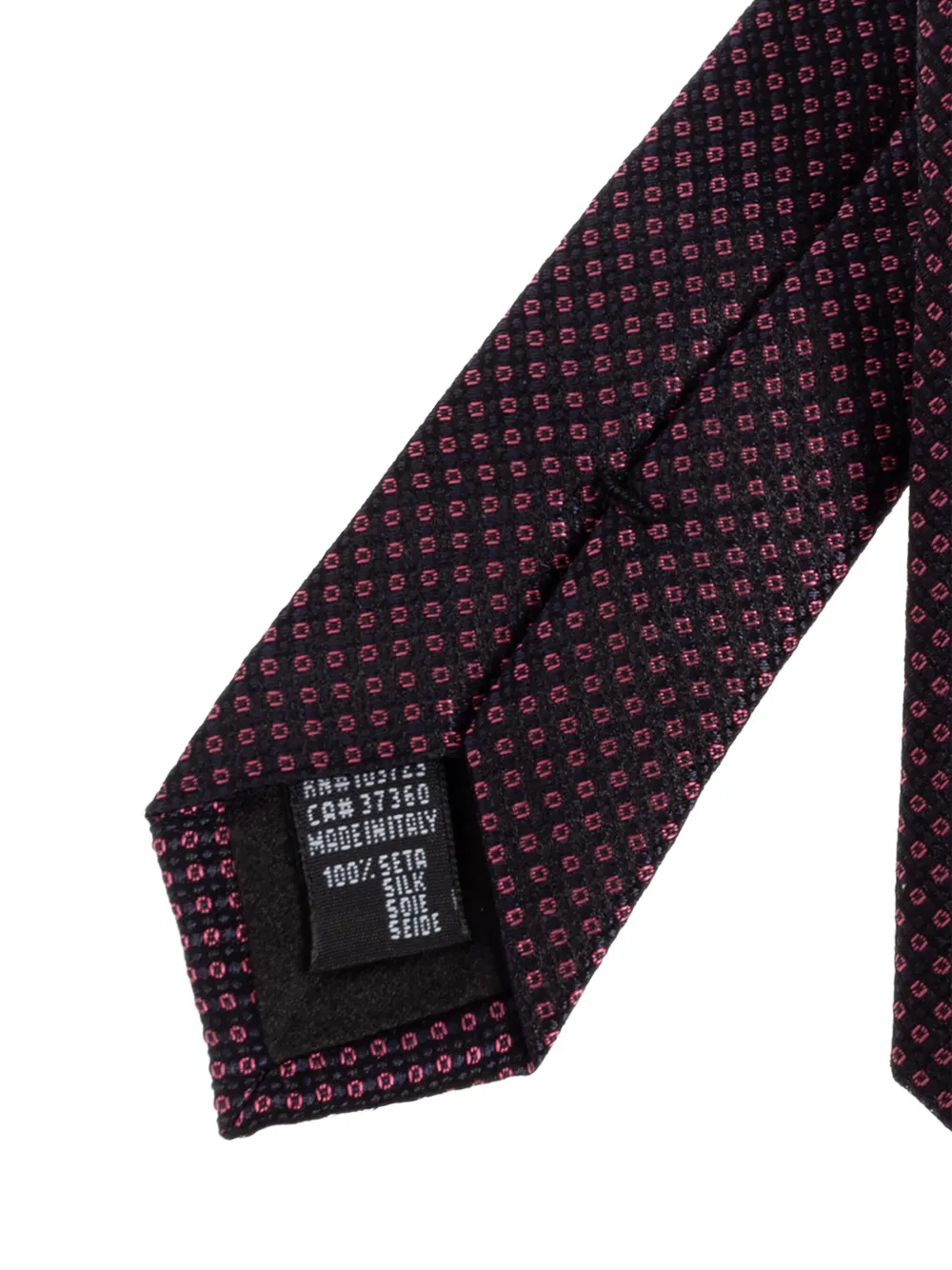 Giorgio Armani micro-pattern silk tie Zwart