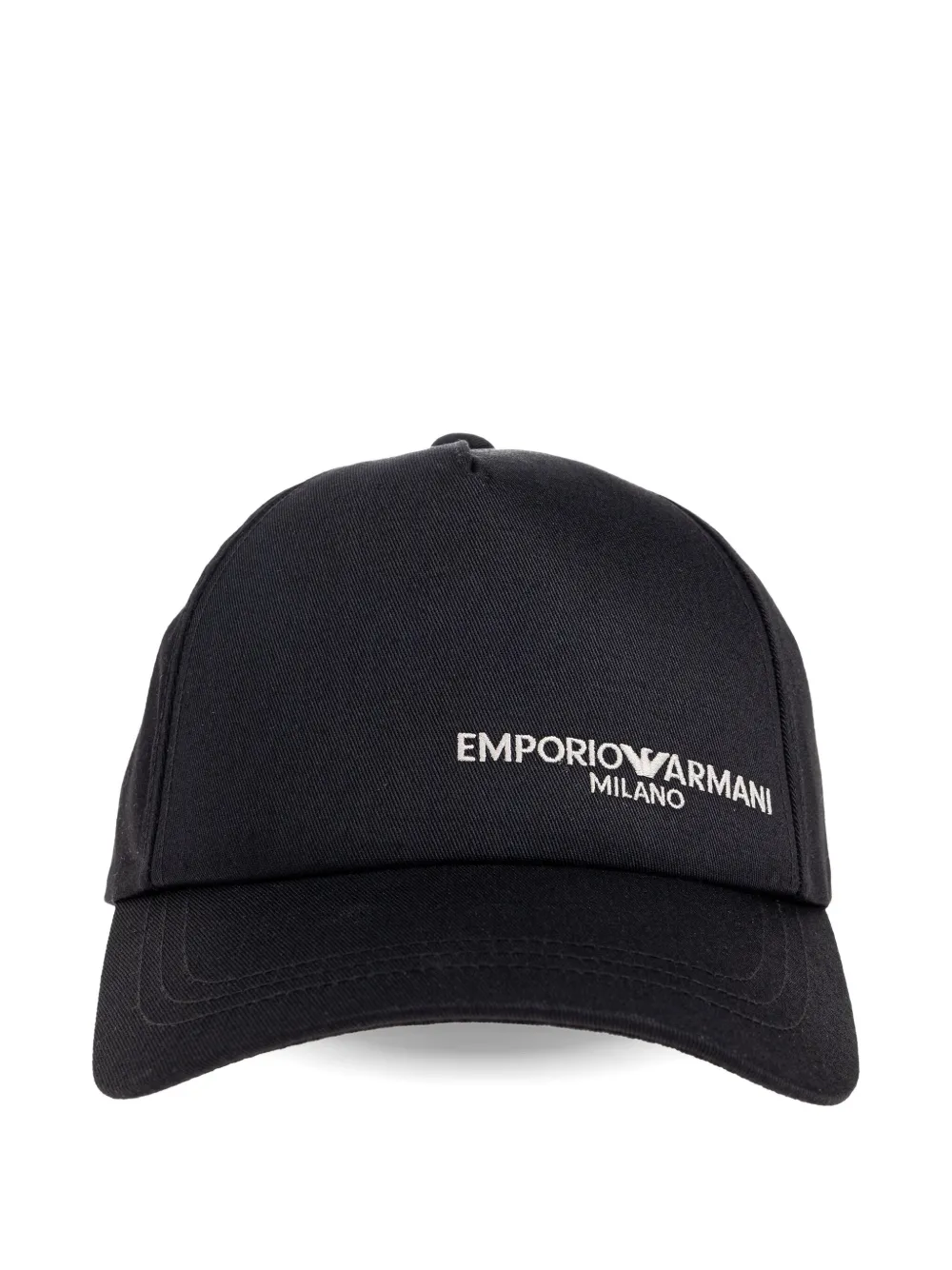 Emporio Armani logo-embroidered baseball cap hat Zwart