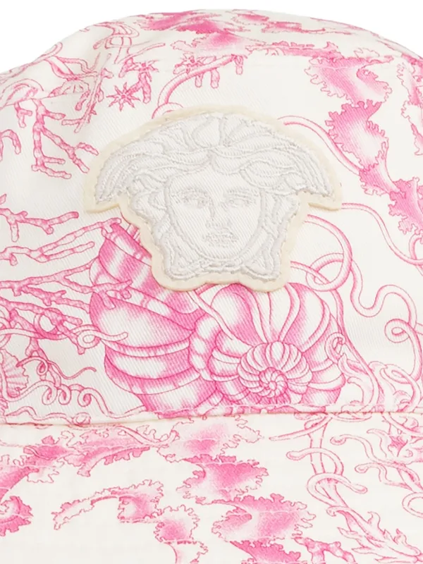 Versace Medusa Head Printed Bucket Hat | Pink | FARFETCH display picture 2