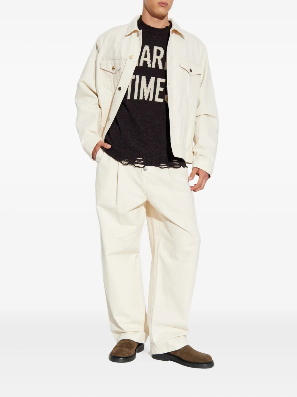 Moschino Jack met klepzak en knoopsluiting Beige