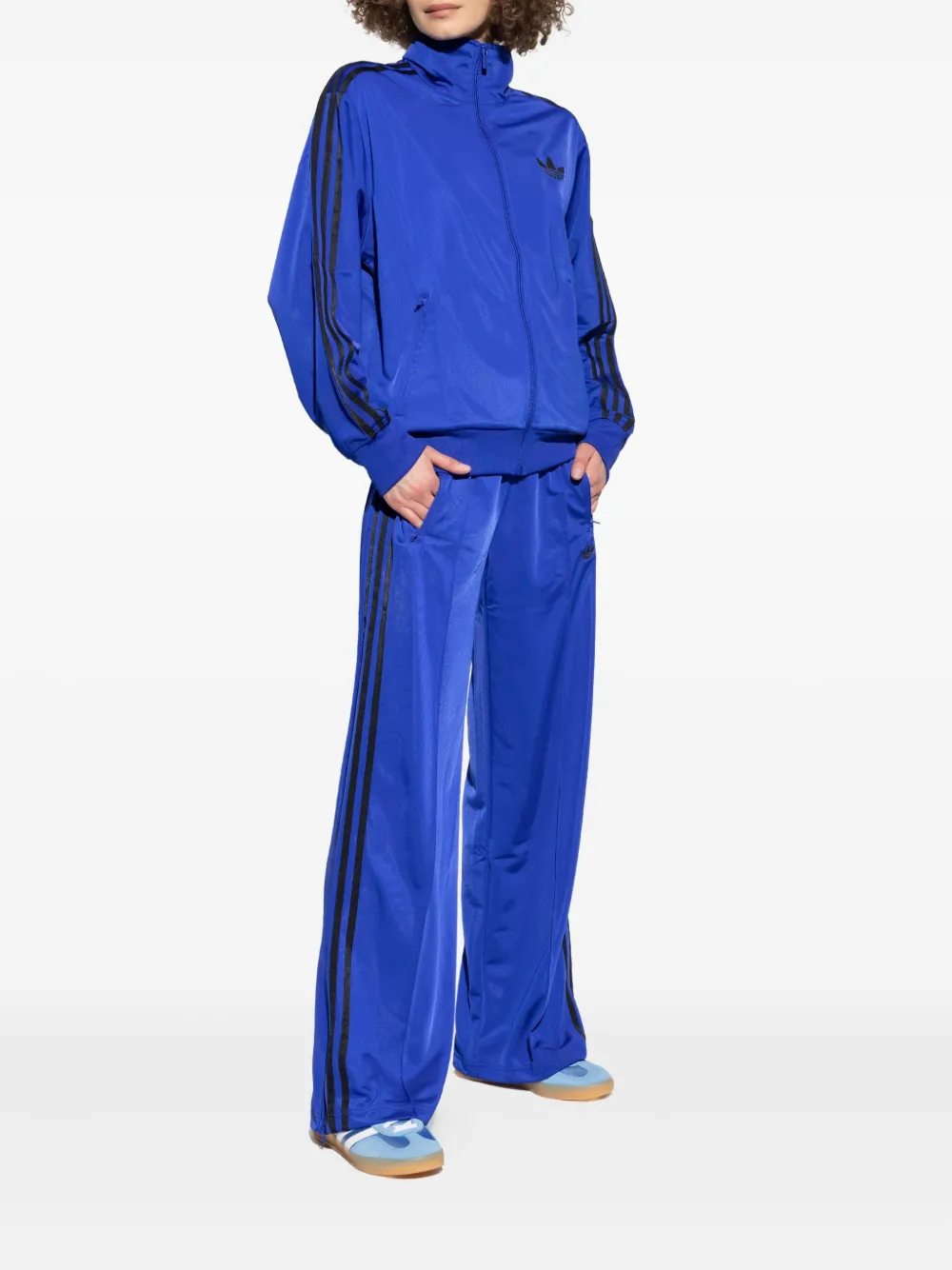 adidas Firebird three-stripe zip-up sweatshirt Blauw