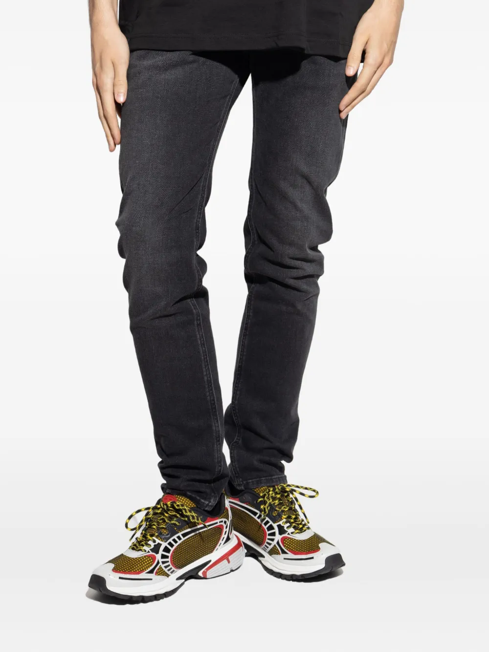 Diesel 1979 Slenker jeans met vervaagd effect Zwart