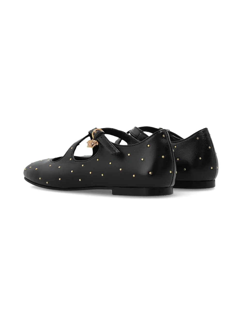Versace Kids Medusa studded ballerinas Black