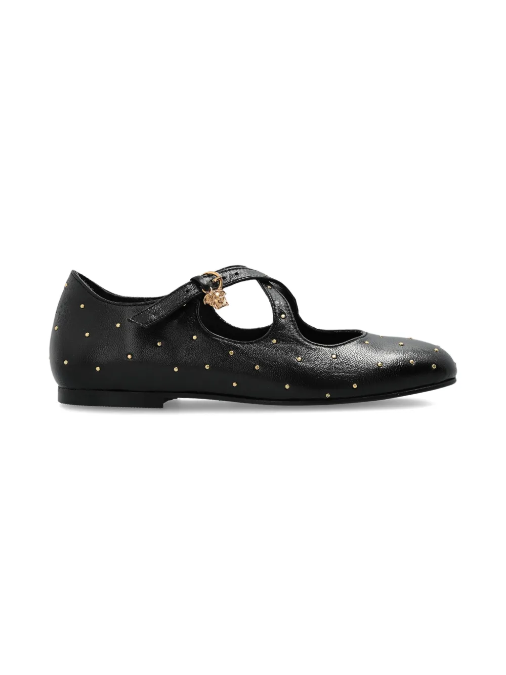 Versace Kids Medusa studded ballerinas Black