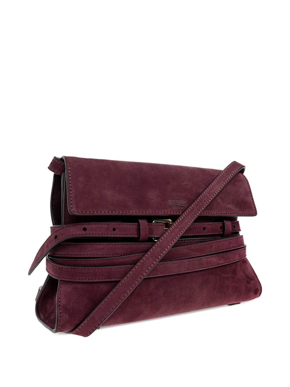 Moschino Suède crossbodytas met ceintuur Paars
