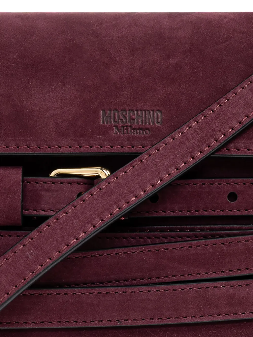 Moschino Suède crossbodytas met ceintuur Paars
