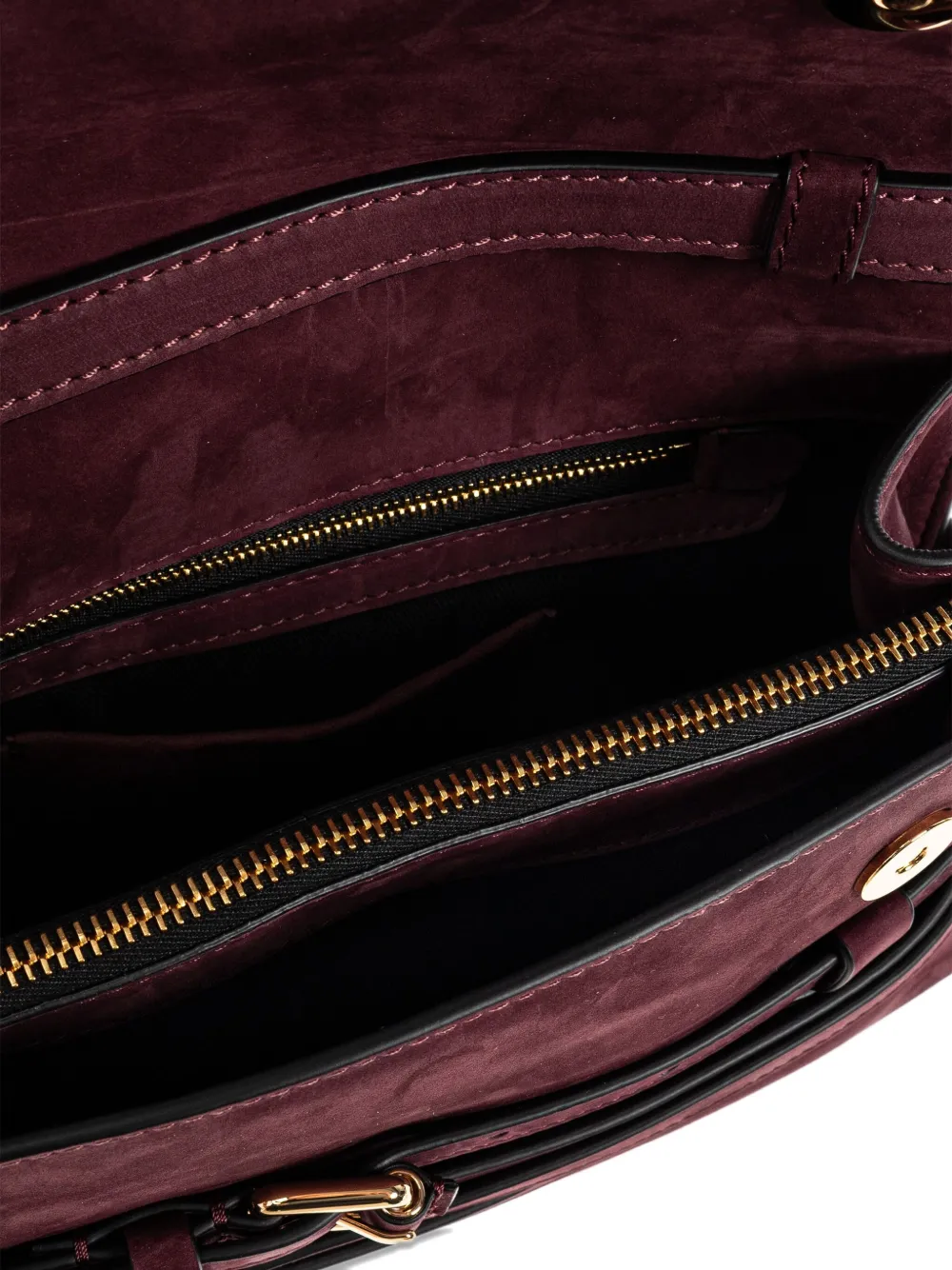 Moschino Suède crossbodytas met ceintuur Paars