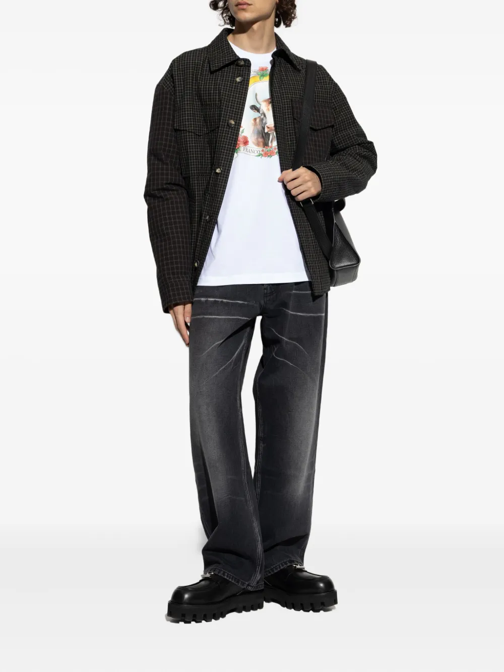 Moschino Jeans met vervaagd effect en logoplakkaat Zwart