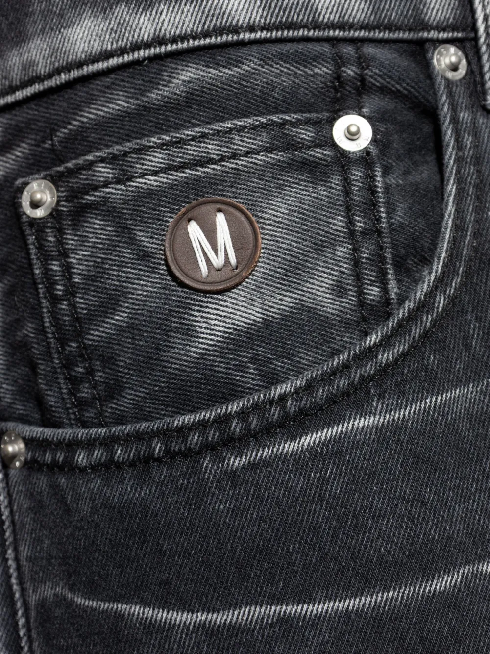 Moschino Jeans met vervaagd effect en logoplakkaat Zwart