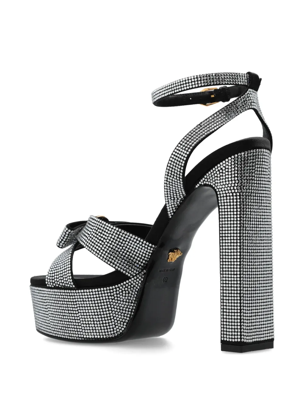 Versace 160mm crystal-embellished platform sandals Black