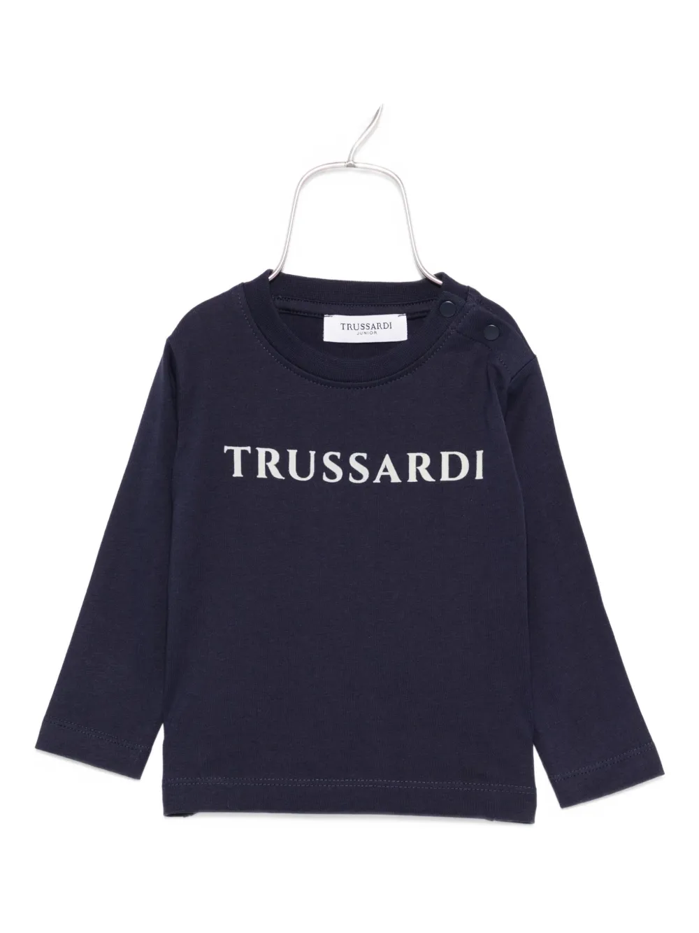 TRUSSARDI JUNIOR logo-print long-sleeved T-shirt Blauw