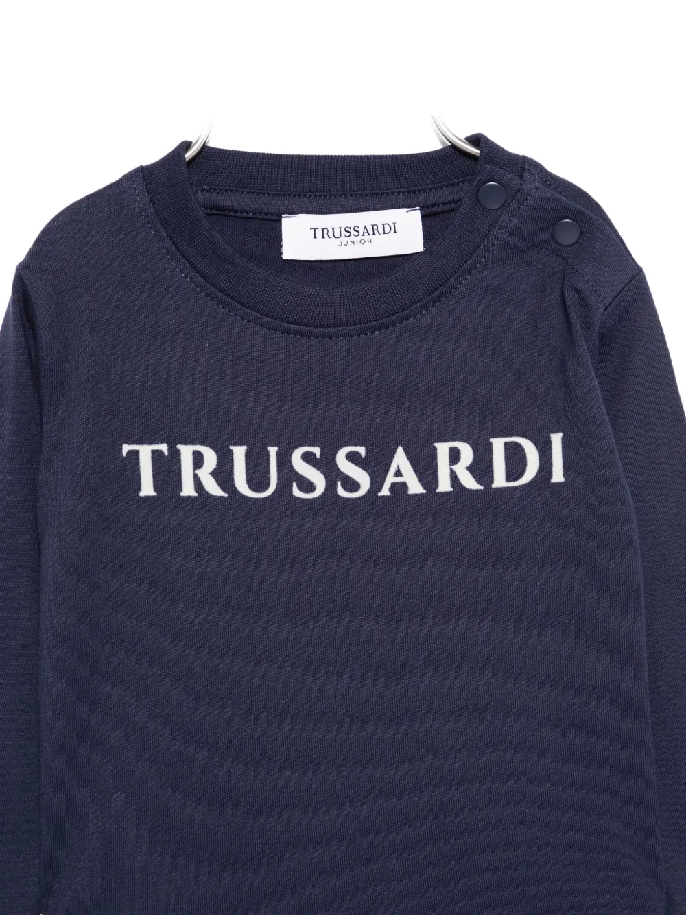 TRUSSARDI JUNIOR logo-print long-sleeved T-shirt Blauw