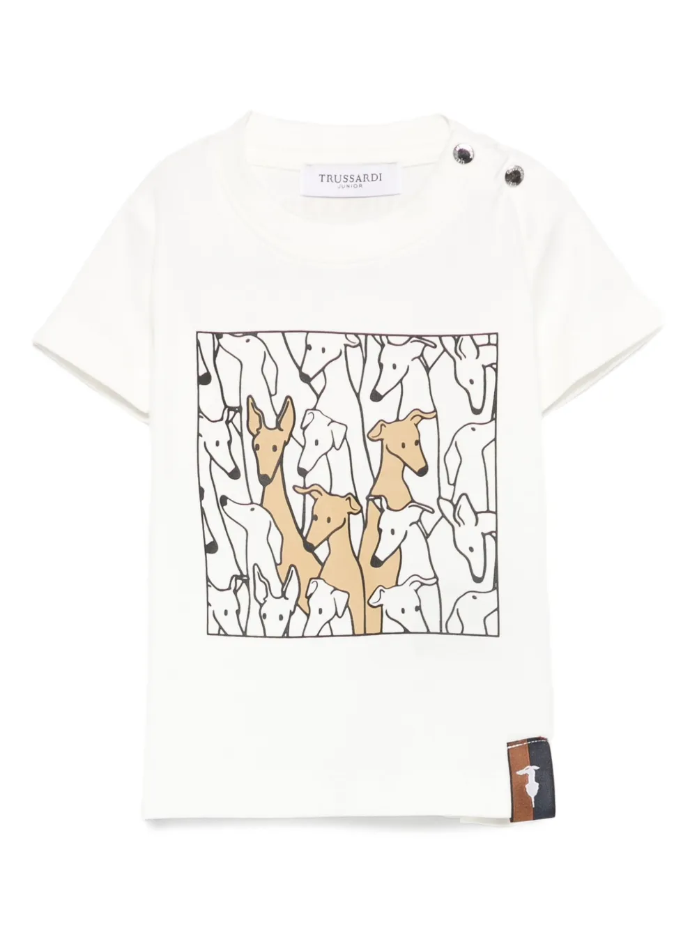 TRUSSARDI JUNIOR dog-print T-shirt Wit