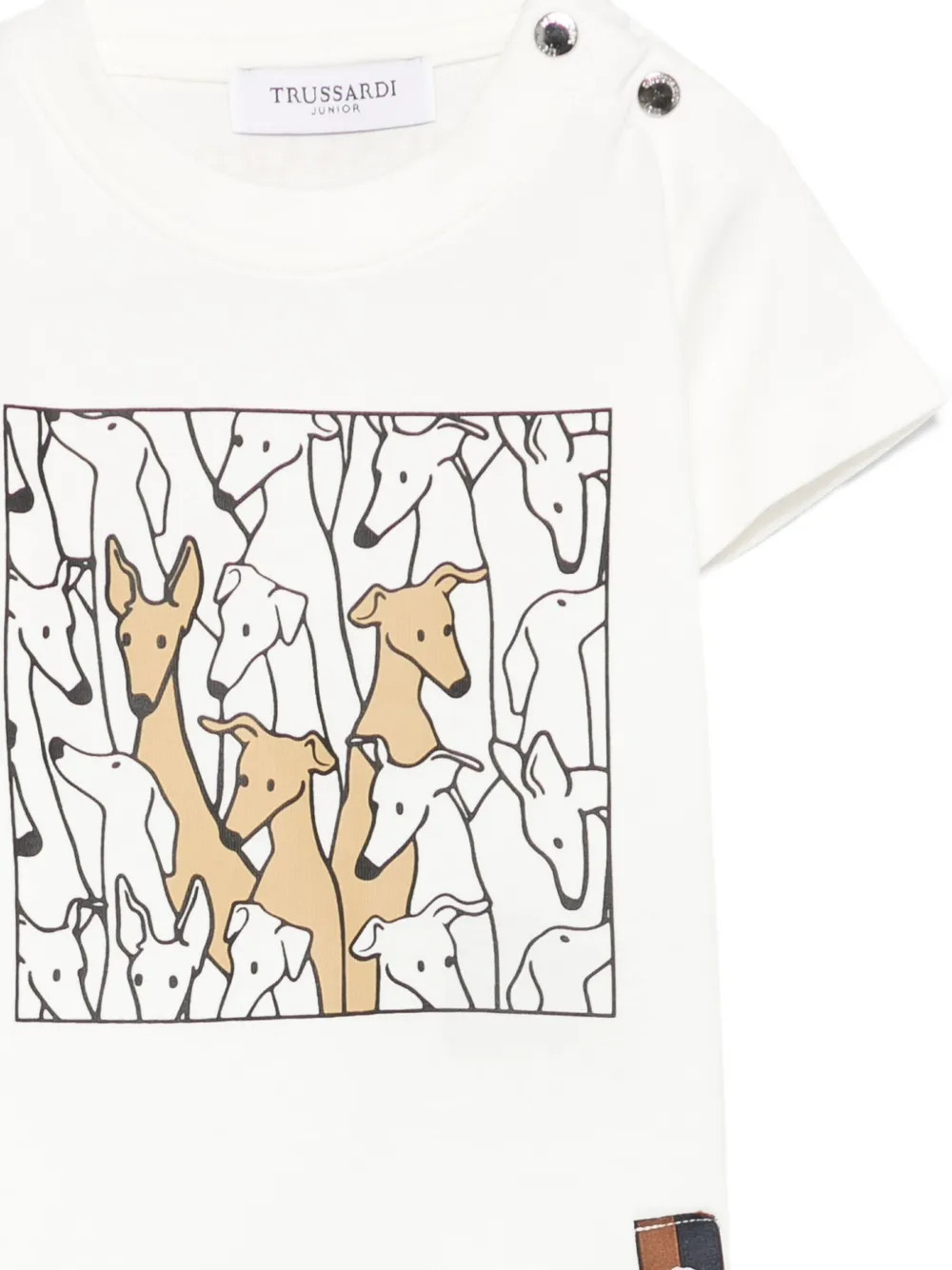 TRUSSARDI JUNIOR dog-print T-shirt Wit