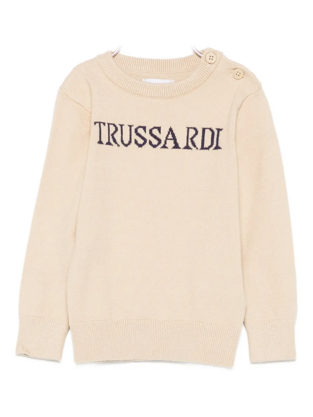 TRUSSARDI JUNIOR intarsia-knit sweater Beige