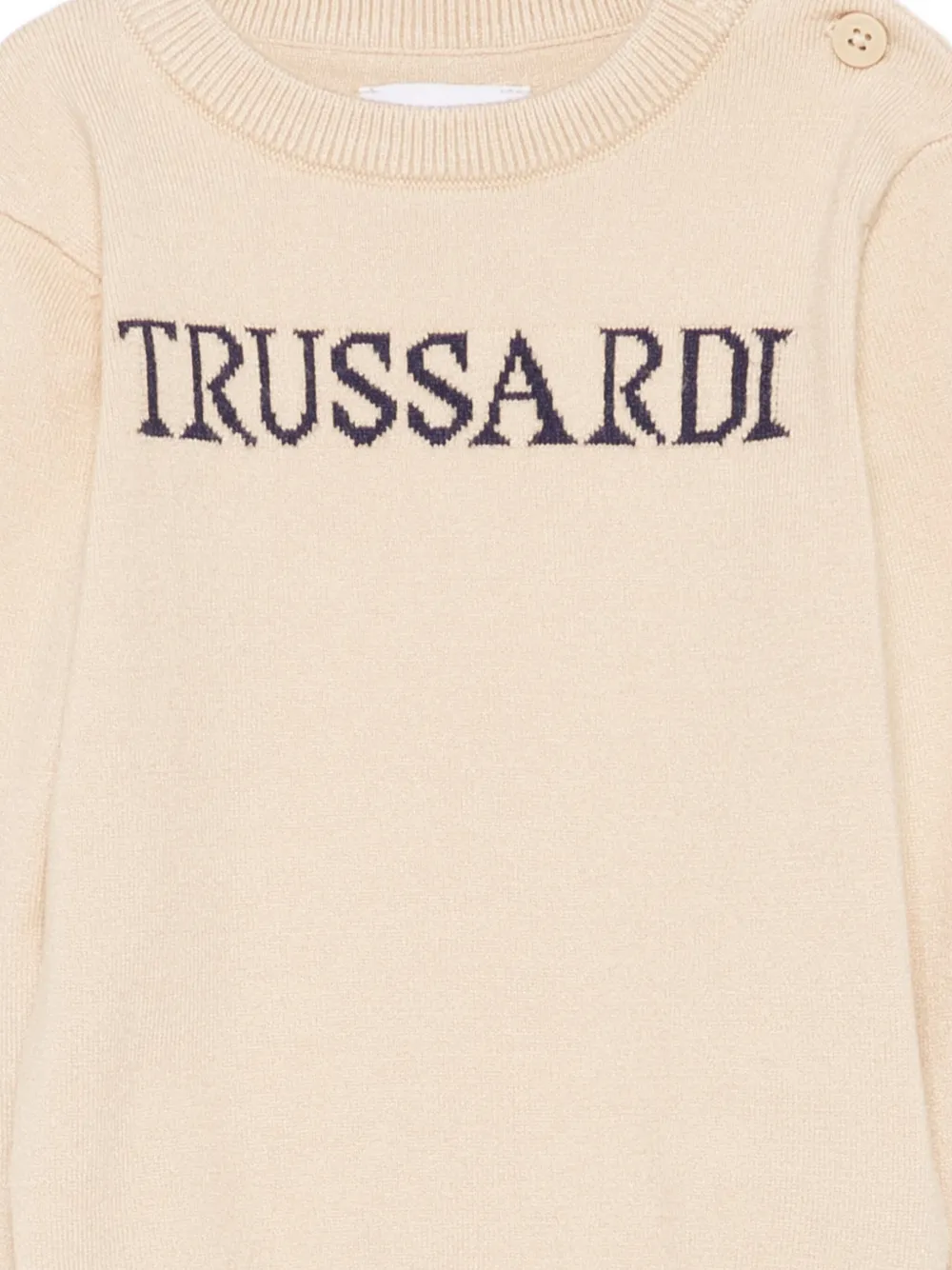 TRUSSARDI JUNIOR intarsia-knit sweater Beige