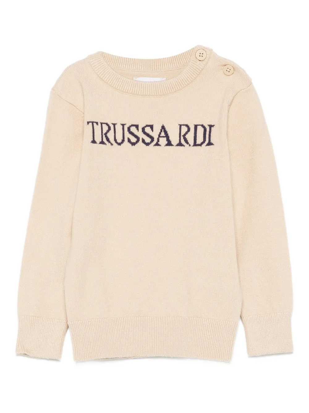 TRUSSARDI JUNIOR intarsia-knit sweater Beige