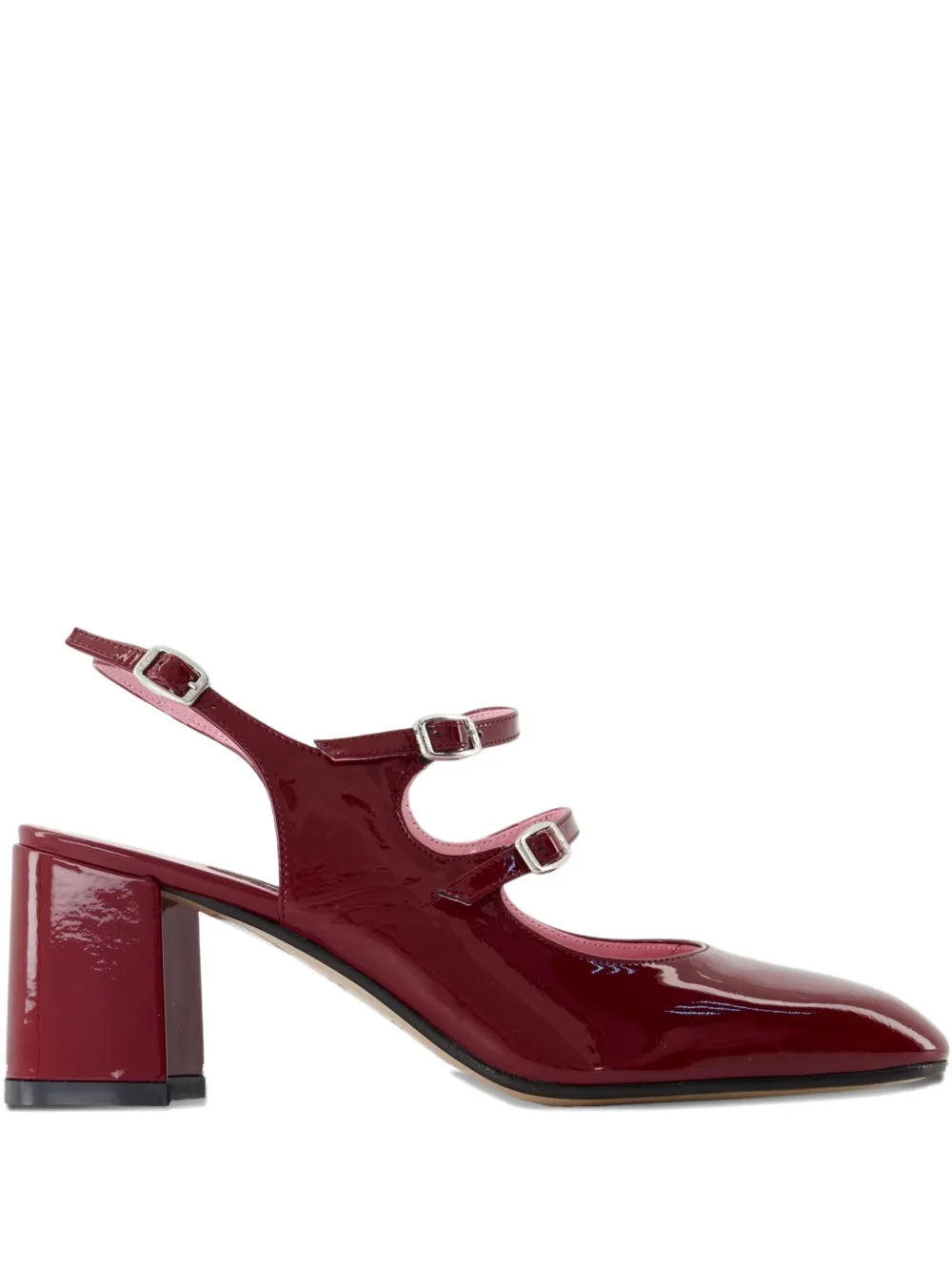 Carel Paris 50mm Banana patent-leather buckle pumps Red