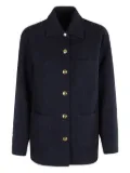 PINKO glitter-flecked button-front tweed jacket - Blue