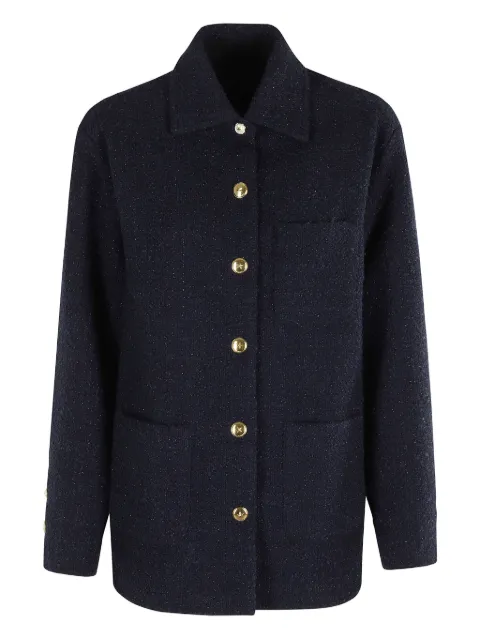 PINKO glitter-flecked button-front tweed jacket