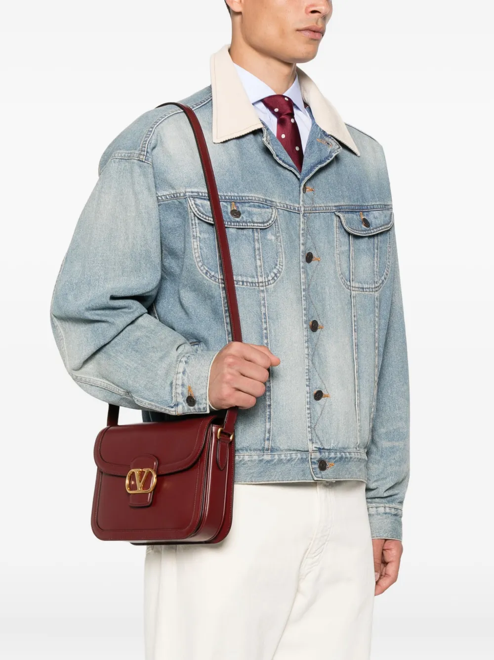 Valentino Garavani Leren schoudertas Rood